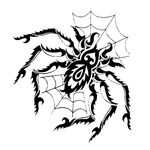 Переводная татуировка «Паук в паутине»