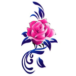 Переводная тату «Розовая роза»