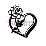 Переводная тату «Роза и сердце»