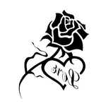 Переводная татуировка «Черная роза»