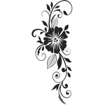 Переводная татуировка "Узор с черным цветком"