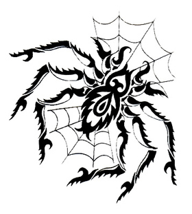 Переводная татуировка «Паук в паутине»