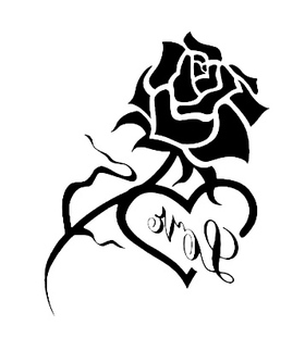 Переводная татуировка «Черная роза»