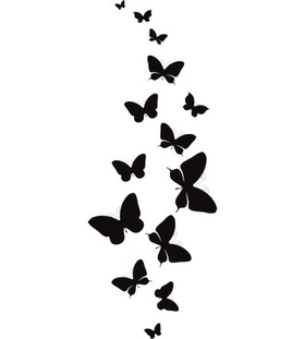 Переводная татуировка "Черные бабочки"