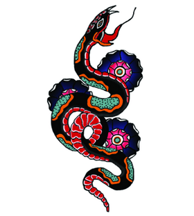 Переводная татуировка "Змея в стиле олд скул"